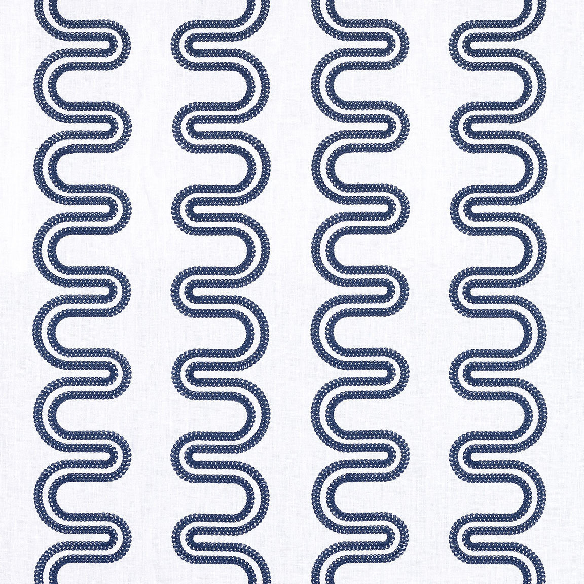 AF9636 Herriot Way Embroidery Savoy Navy on White Fabric by Anna French