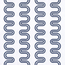 AF9636 Herriot Way Embroidery Savoy Navy on White Fabric by Anna French