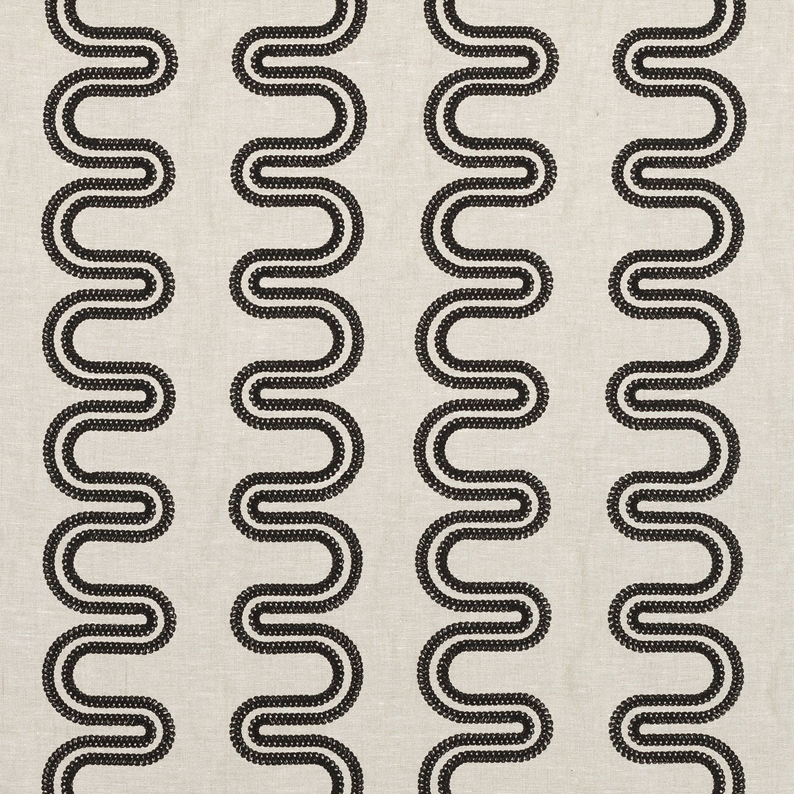 AF9637 Herriot Way Embroidery Savoy Black on Flax Fabric by Anna French