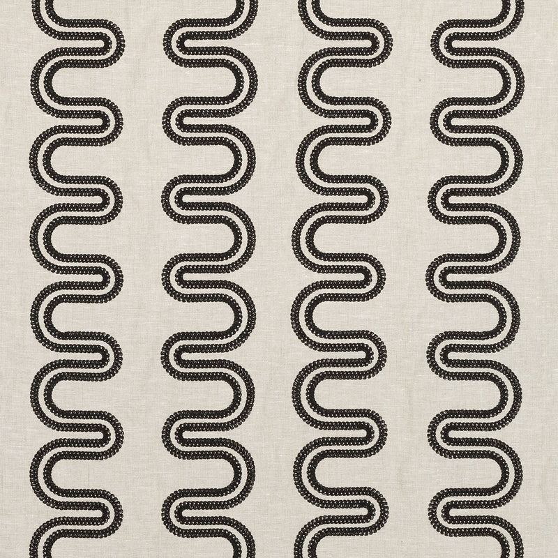 AF9637 Herriot Way Embroidery Savoy Black on Flax Fabric by Anna French