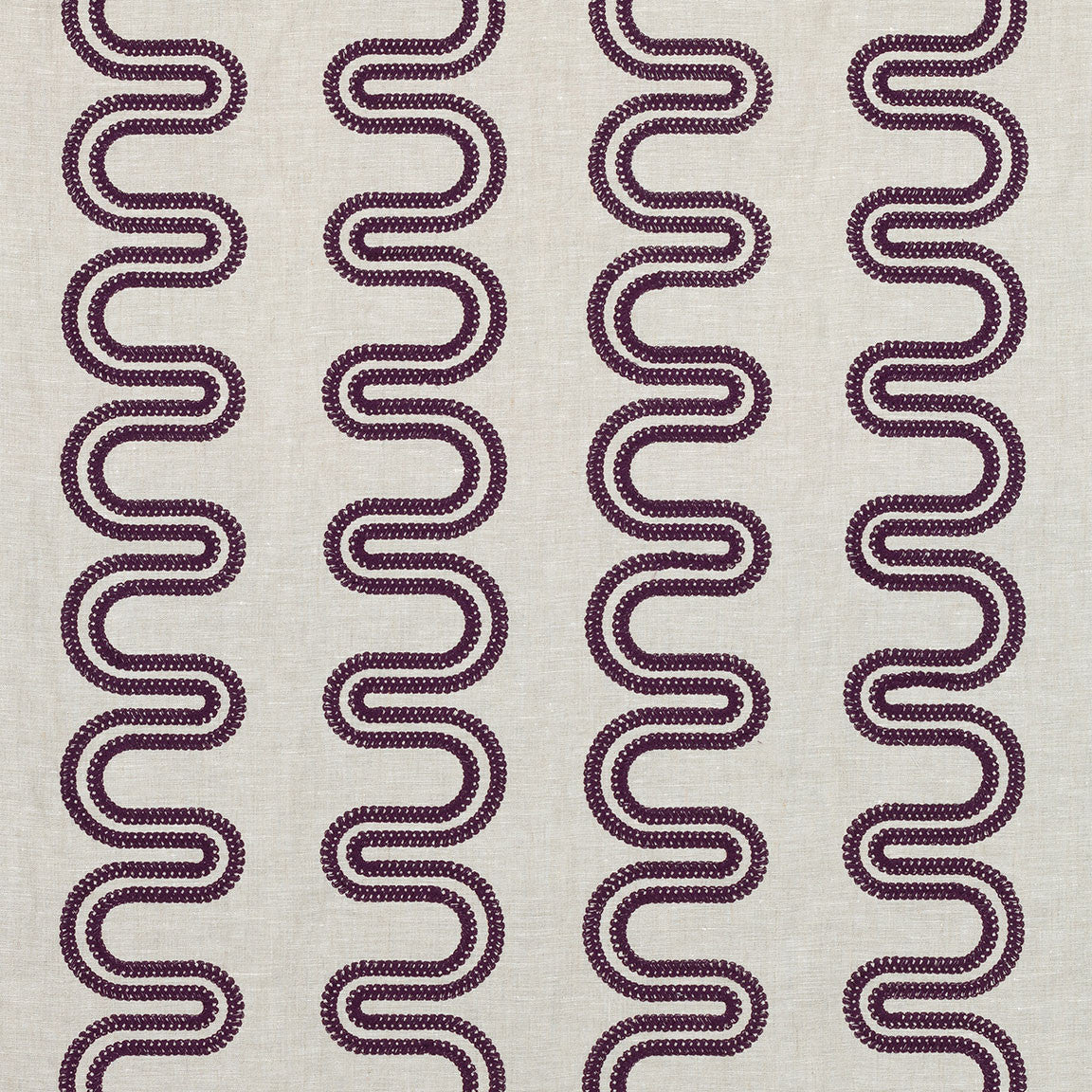 AF9638 Herriot Way Embroidery Savoy Plum on Flax Fabric by Anna French