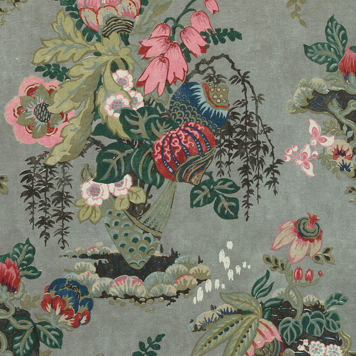 AF9643 Fairbanks Savoy Grey Fabric by Anna French