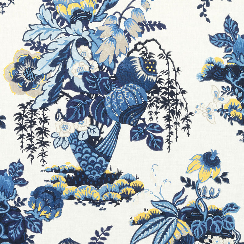 AF9646 Fairbanks Savoy Blue and White Fabric by Anna French