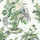AF9647 Fairbanks Savoy Green and White Fabric by Anna French