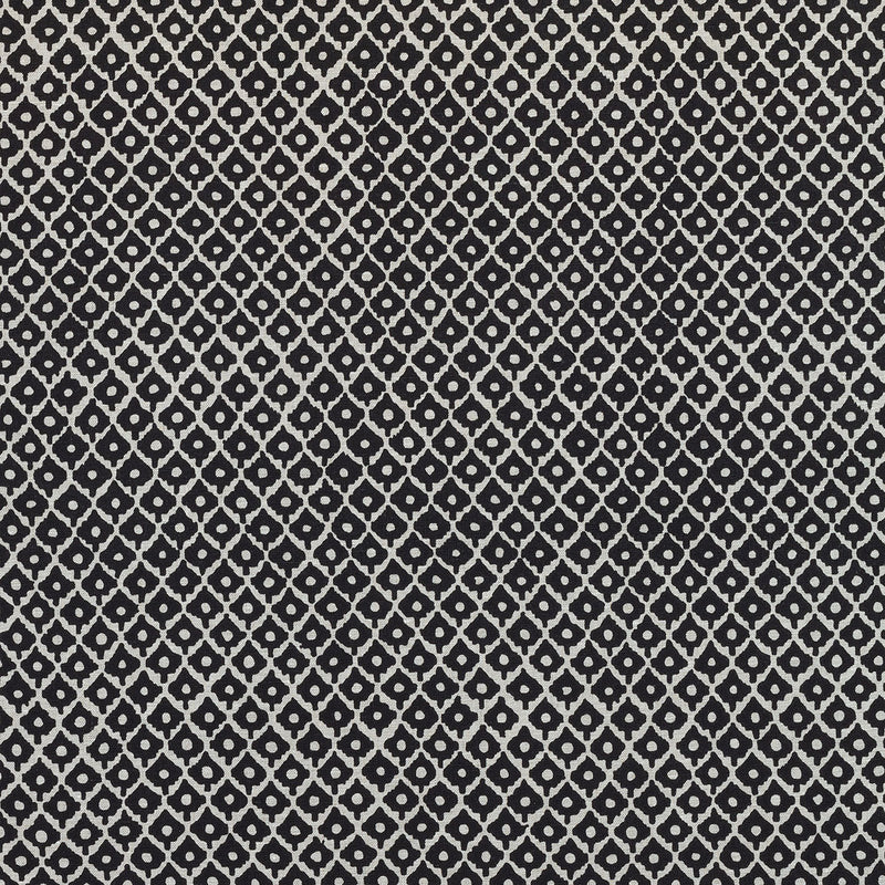 AF9648 Petit Arbre Savoy Black on Flax Fabric by Anna French