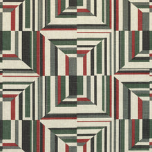 AF9652 Cubism Savoy Black on Flax Fabric by Anna French
