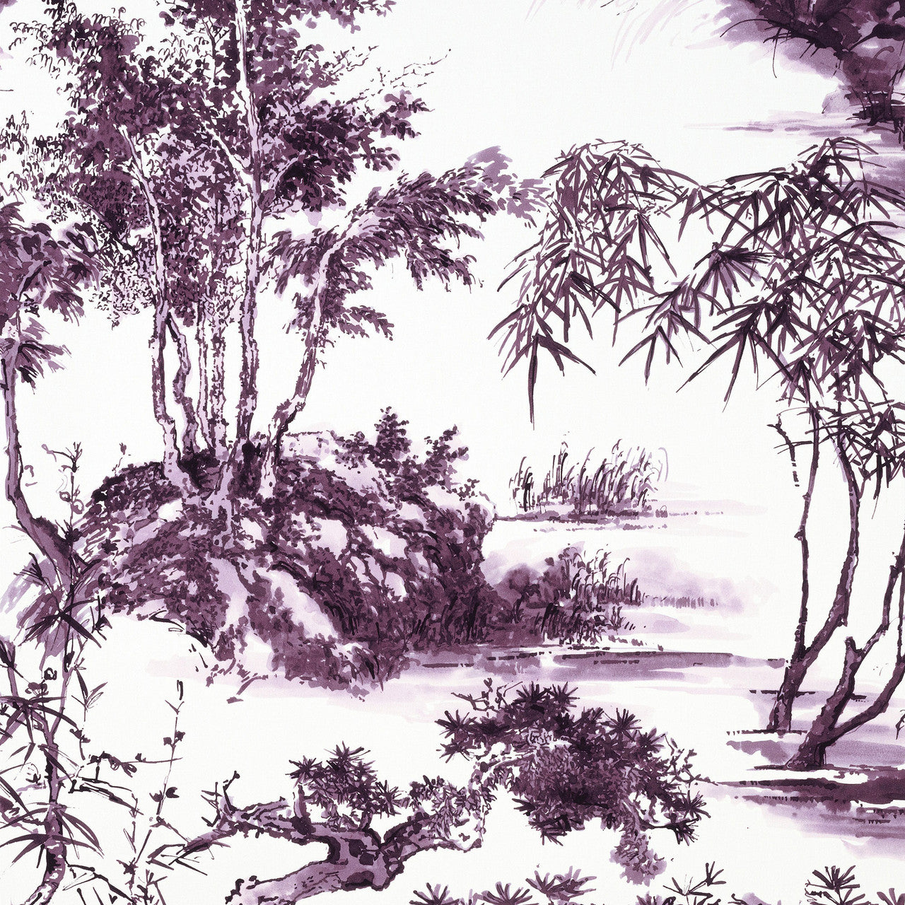 AF9830 Kyoto Nara Eggplant Fabric by Anna French