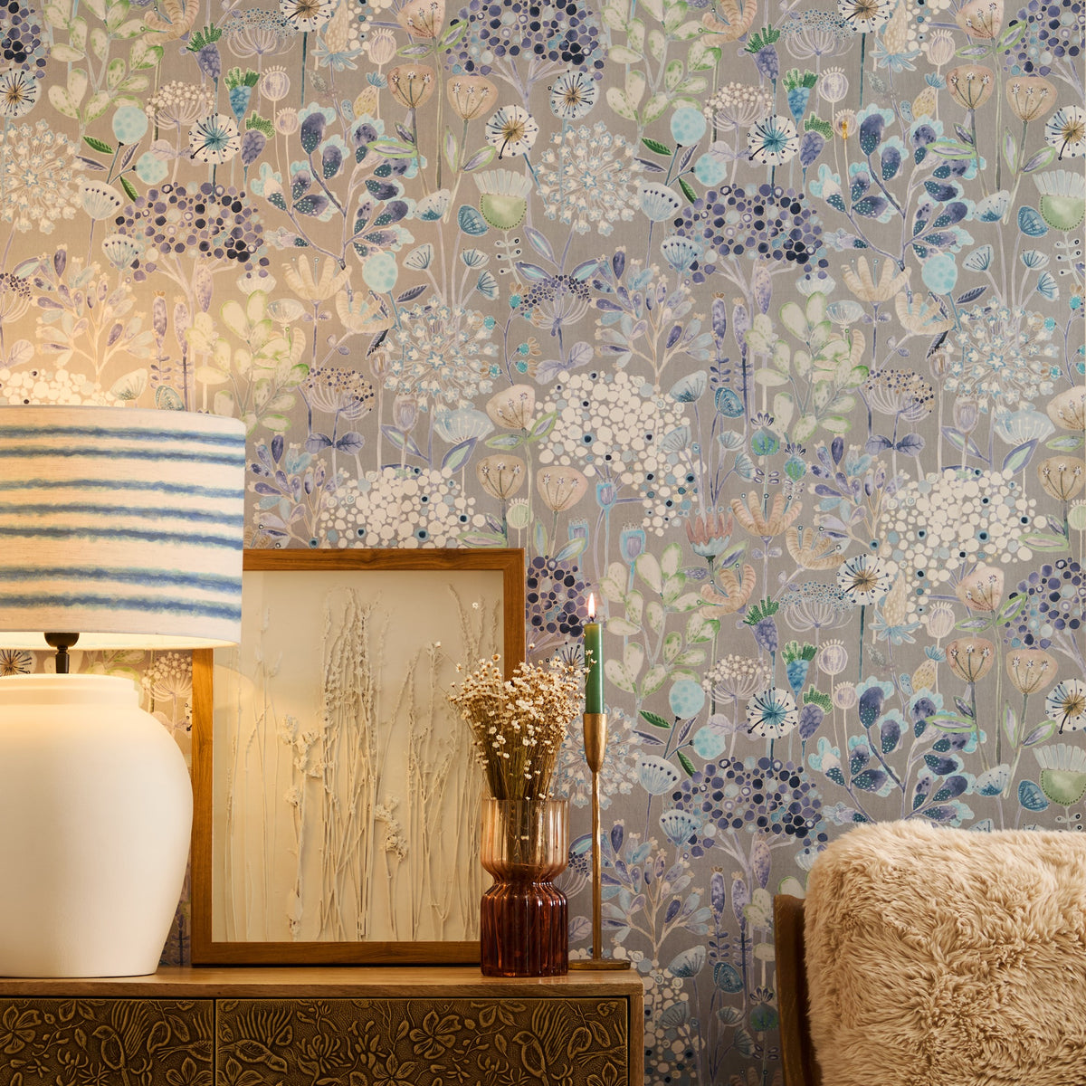 Ailsa Cornflower Folklore Wallpaper by Voyage Maison | AILSA/WPO/COR