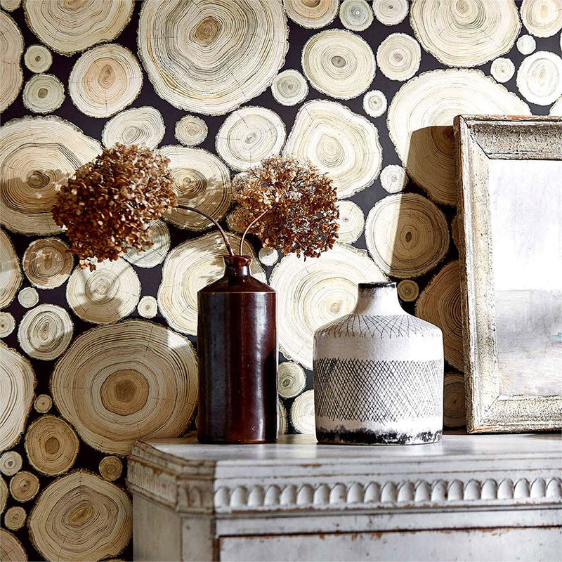 Alnwick Logs Embleton Bay Wallpaper By Sanderson