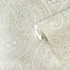 AM22002-3 Lace Zen Cream Wallpaper By Galerie