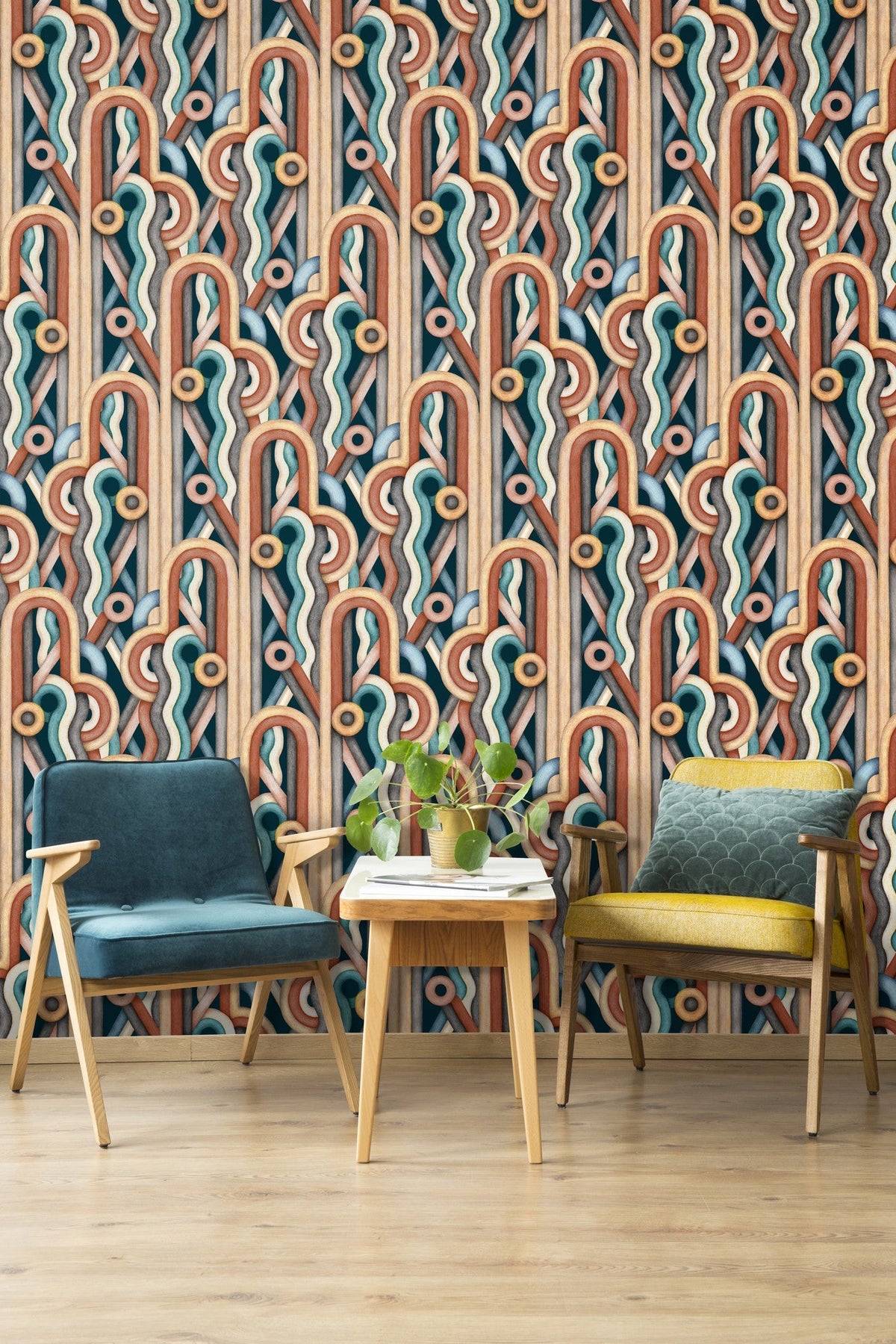 RU3401-4 Caligrama Black Rúbrica Wallpaper by Tres Tintas