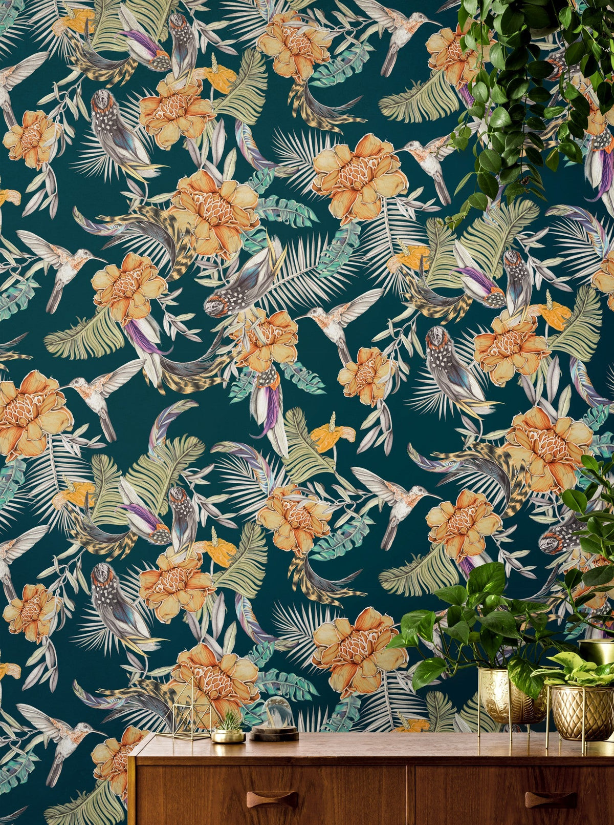 RU3404-5 Lírica Green Rúbrica Wallpaper by Tres Tintas