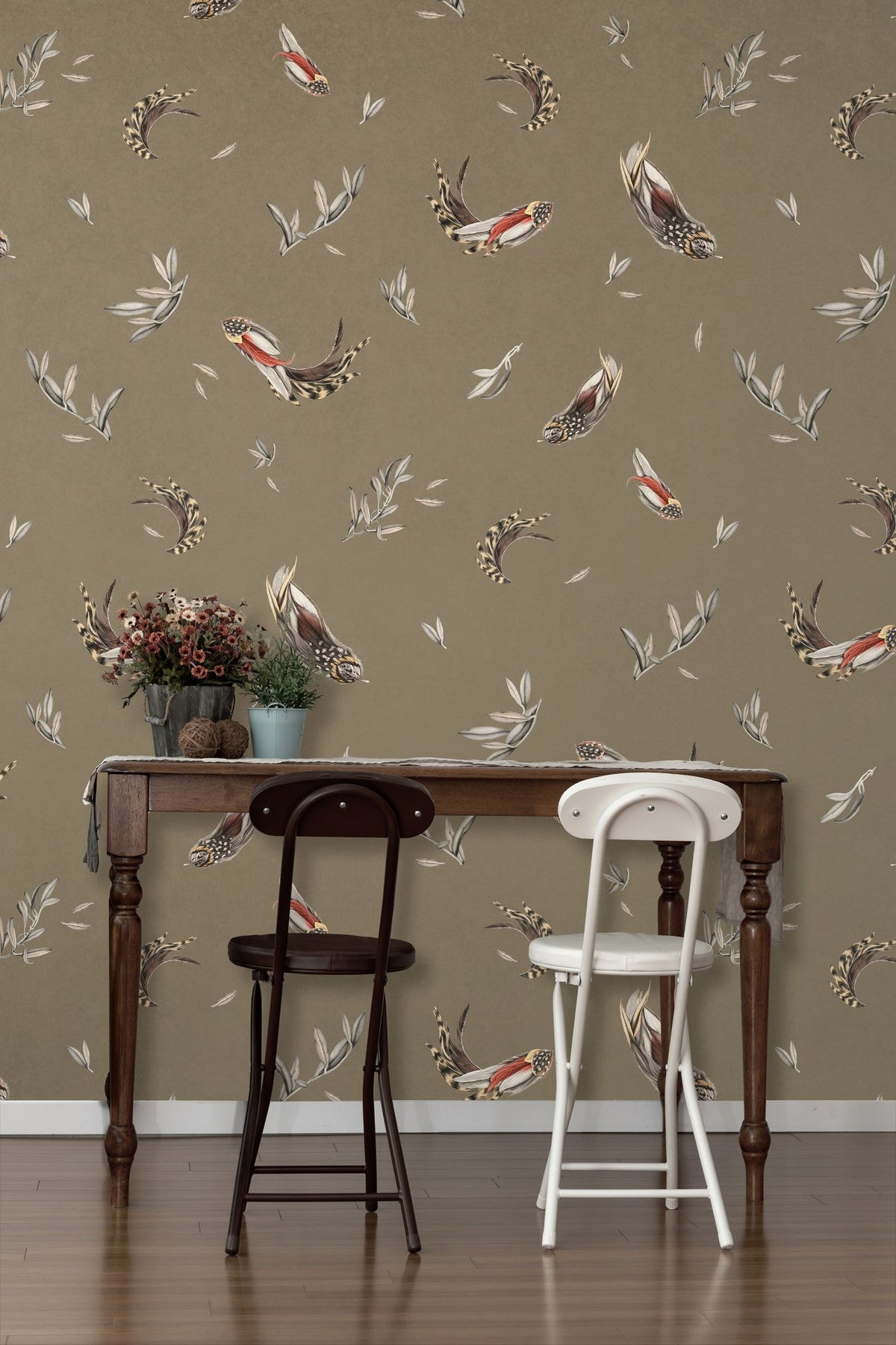RU3402-6 Verso Green Rúbrica Wallpaper by Tres Tintas