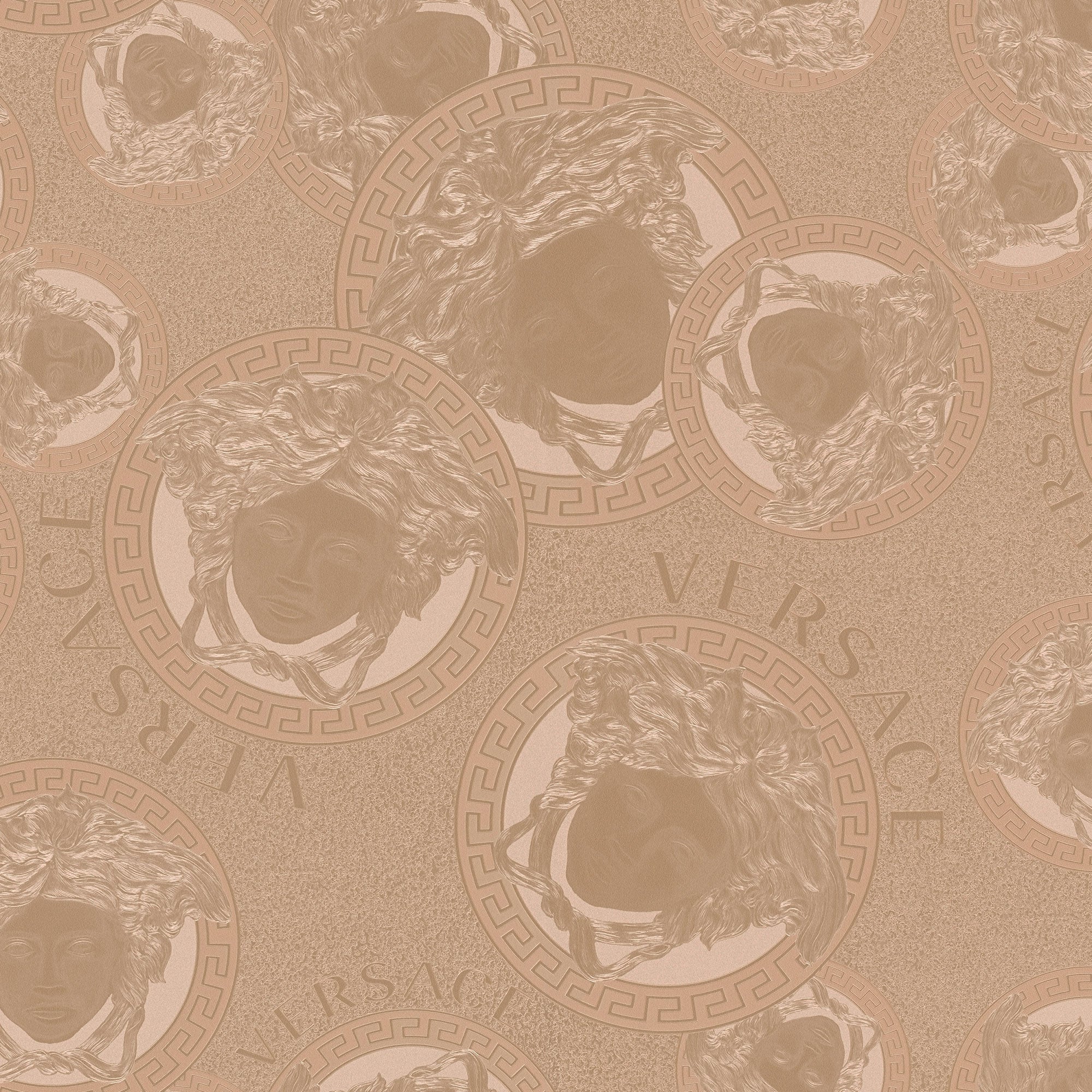 38461-2 Rose Gold Medusa Amplified Versace 5 Wallpaper By A S Creation