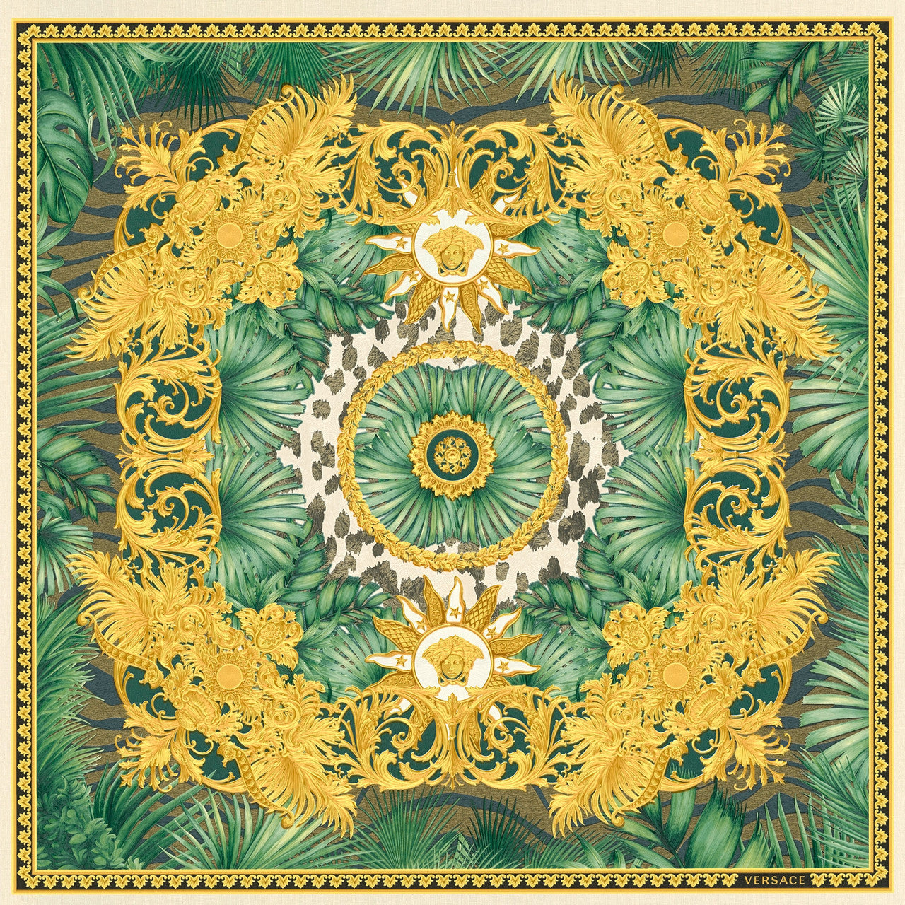38703-4 Green and Gold Jungle Animalier Versace 5 Wallpaper By A S Creation