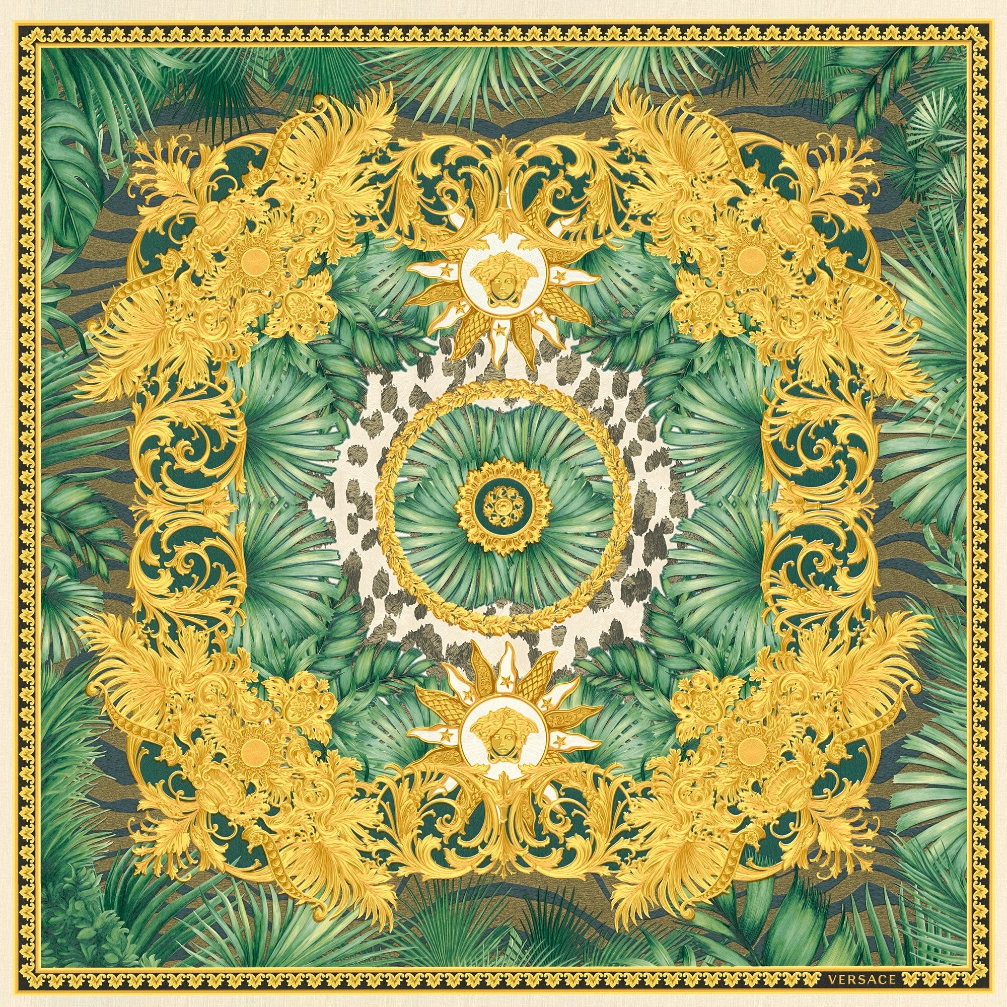 38703-4 Green and Gold Jungle Animalier Versace 5 Wallpaper By A S Creation