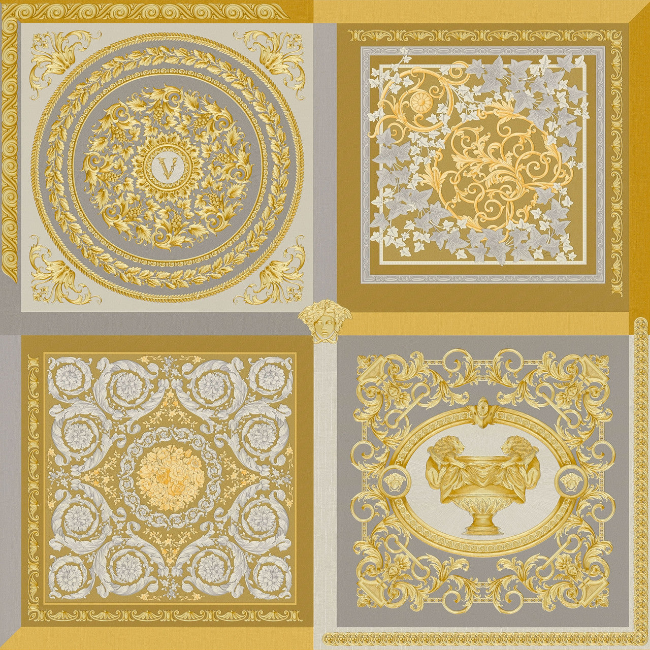 38704-5 Gold Barocco Mosaic Versace 5 Wallpaper By A S Creation