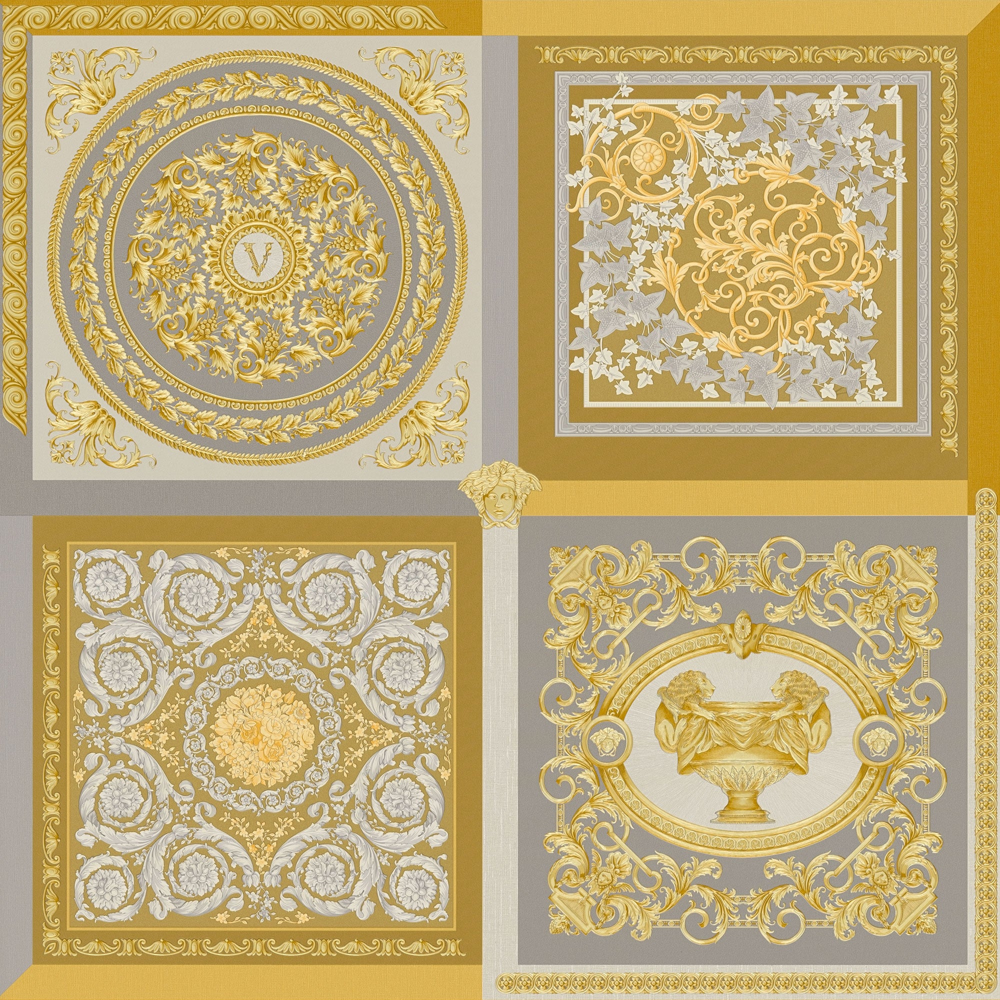 38704-5 Gold Barocco Mosaic Versace 5 Wallpaper By A S Creation