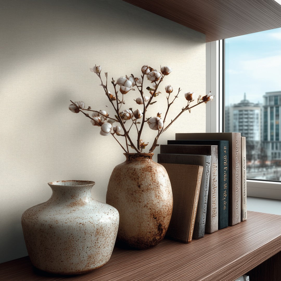 AS399881 Plain Colour White Cream Vibes & Styles Wallpaper by A S Creation