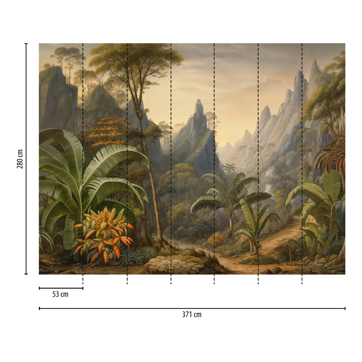 Mountain Jungle Beige / Grey Cuba II Mural by A S Creation — flat