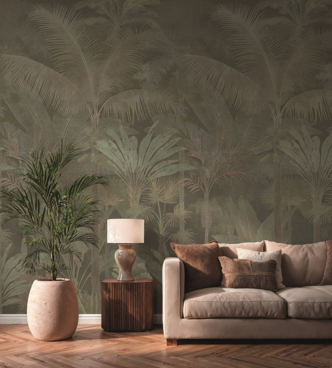 Palm Jungle Beige / Green Cuba II Mural by A S Creation — roomshot 2