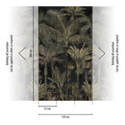 Palm Jungle Black / Green Cuba II Mural by A S Creation — flat