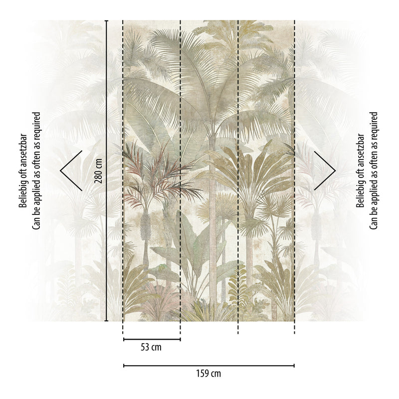 Palm Jungle Beige / Cream Cuba II Mural by A S Creation — flat