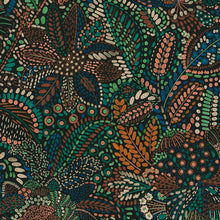 Batik Leaf Teal & Rust Cuba II Wallpaper by A S Creation — flat