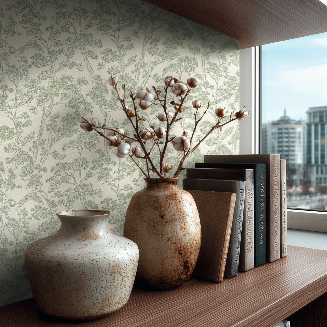 AS790013 Nature White Green Vibes & Styles Wallpaper by A S Creation