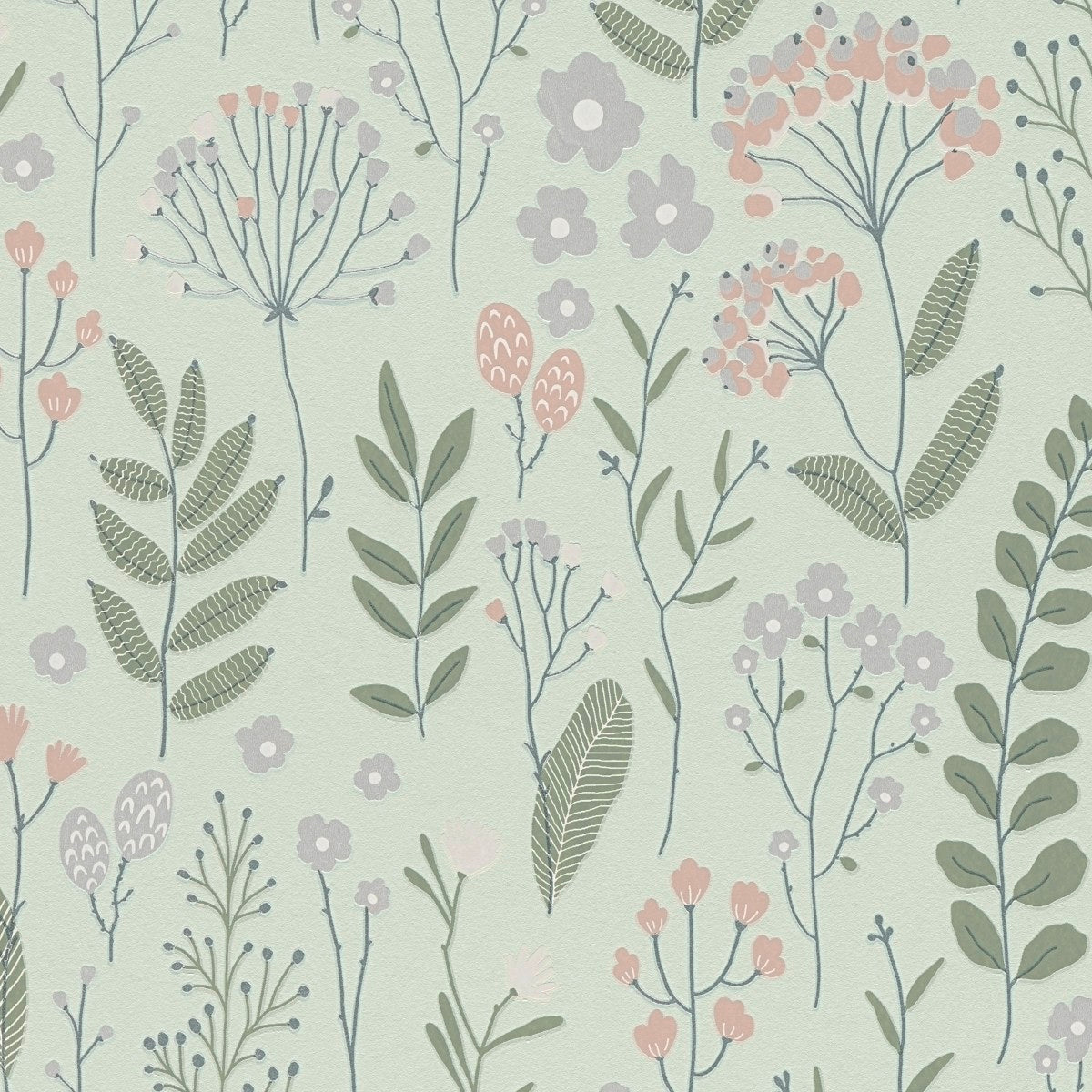 AS790874 Green, Metallic and Pink Nature Attractive 3 Wallpaper by A S Creation