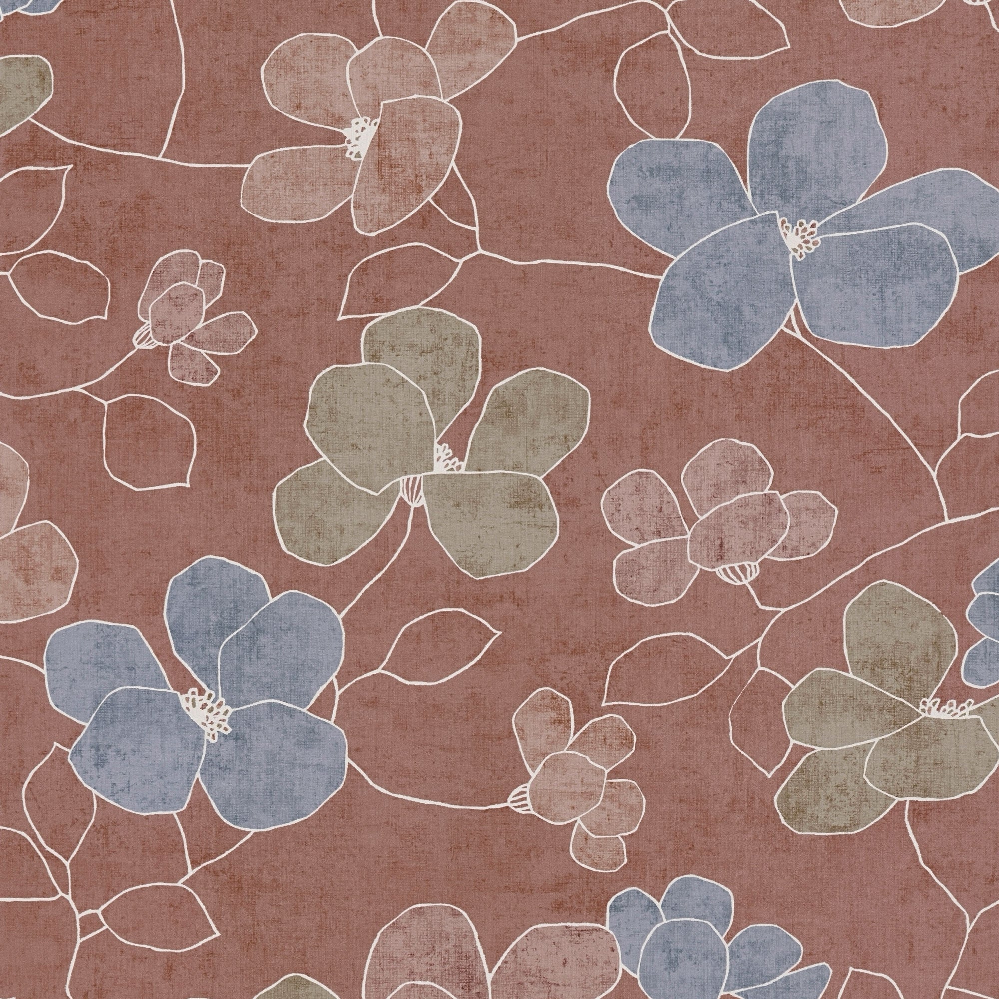 791471 Floral Blue Wallpaper by A S Creation