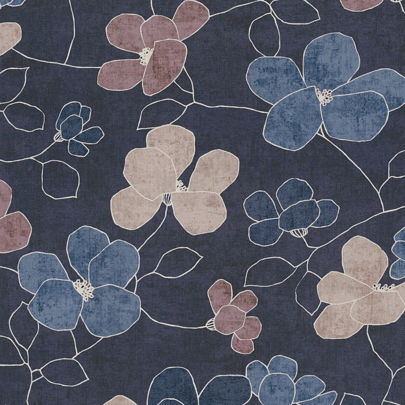 791474 Floral Blue Wallpaper by A S Creation