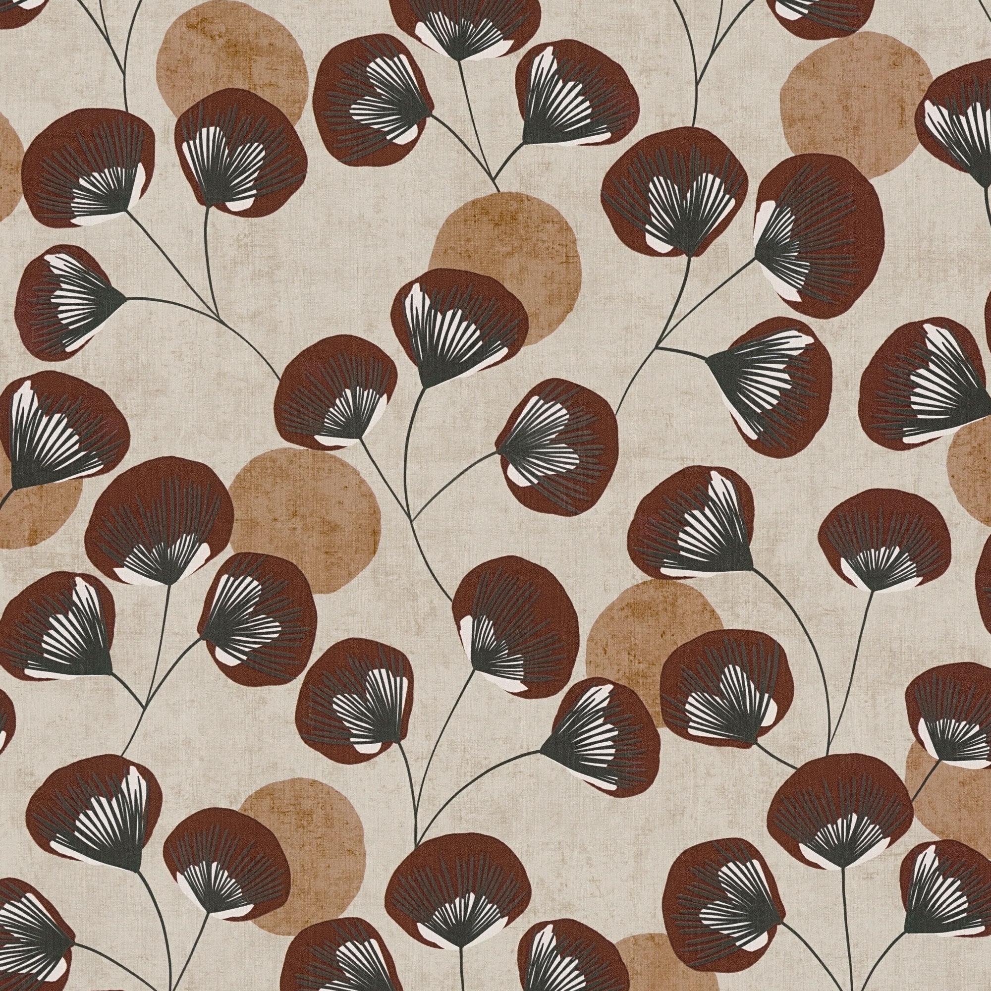 791514 Floral Brown Wallpaper by A S Creation
