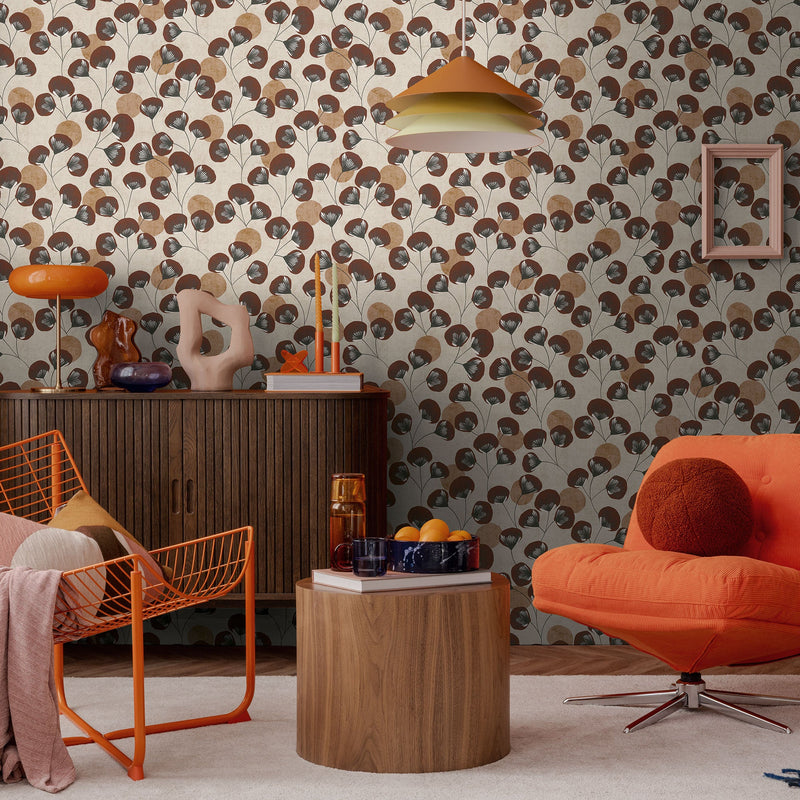 791514 Floral Brown Wallpaper by A S Creation