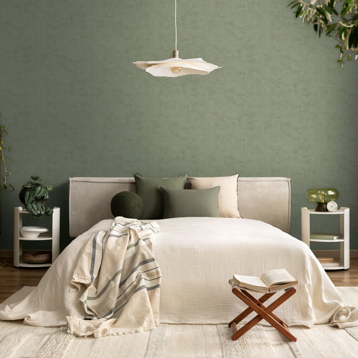 791522 Fabric Green Wallpaper by A S Creation