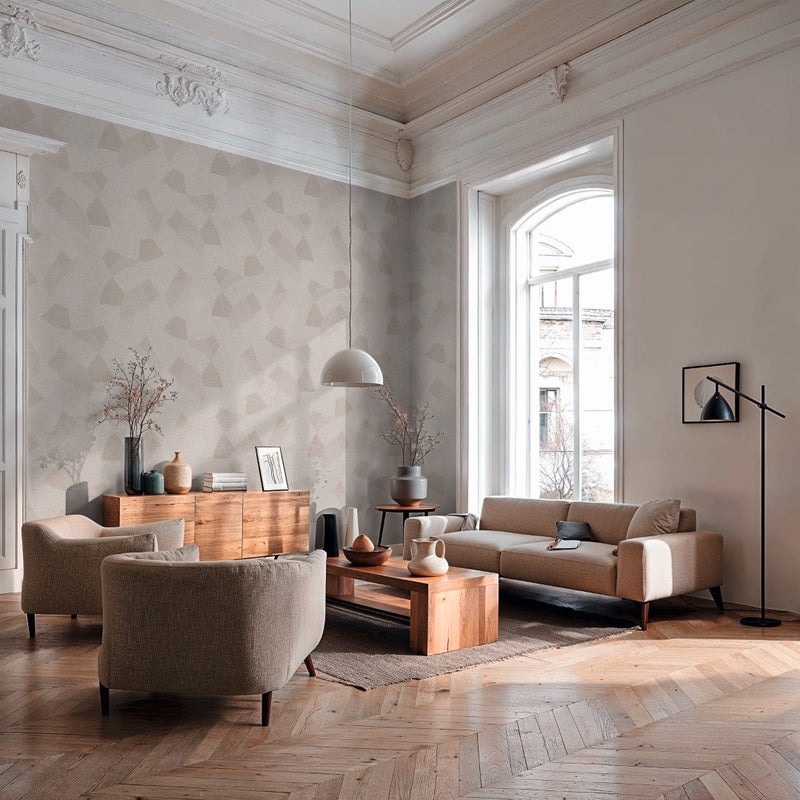 Linear Fan Pale Grey Cuba II Wallpaper by A S Creation — roomshot 1