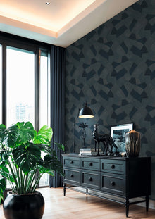 Linear Fan Midnight Blue Cuba II Wallpaper by A S Creation — roomshot 1
