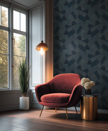 Linear Fan Midnight Blue Cuba II Wallpaper by A S Creation — roomshot 3