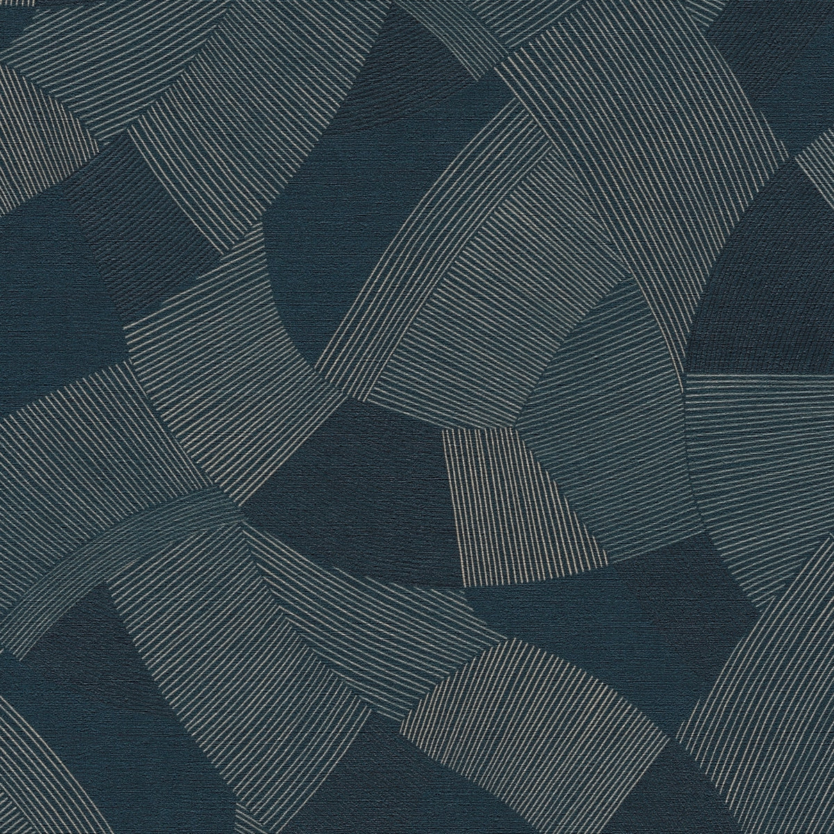 Linear Fan Midnight Blue Cuba II Wallpaper by A S Creation — flat