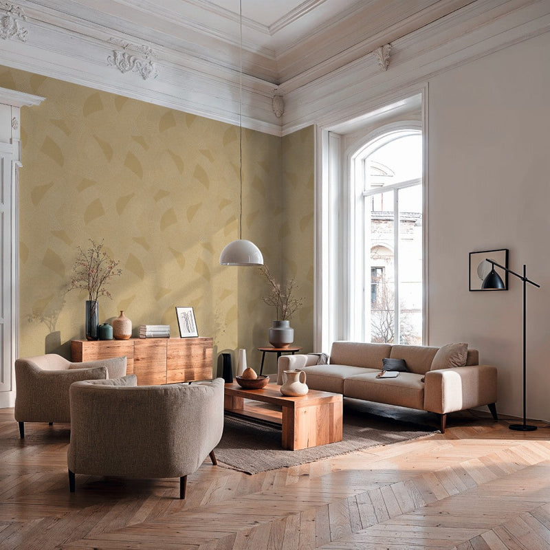 Linear Fan Ochre Cuba II Wallpaper by A S Creation — roomshot 1