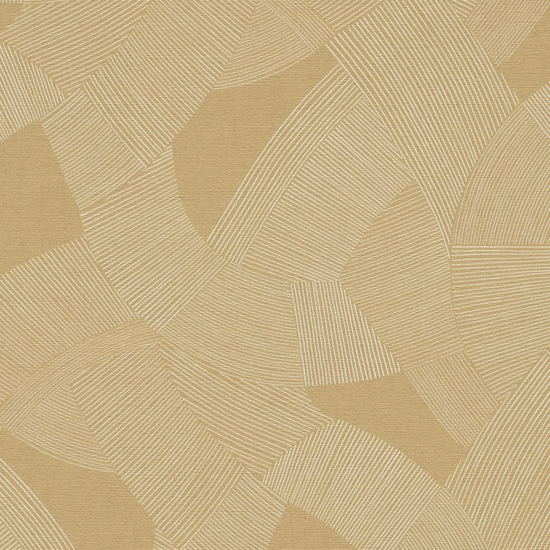 Linear Fan Ochre Cuba II Wallpaper by A S Creation — flat