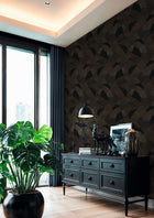 Linear Fan Black & Bronze Cuba II Wallpaper by A S Creation — roomshot 2