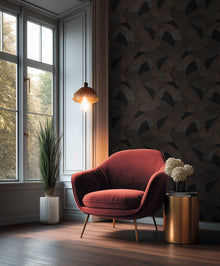 Linear Fan Black & Bronze Cuba II Wallpaper by A S Creation — roomshot 3