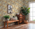 Bonsai Grove Ochre & Blue Cuba II Wallpaper by A S Creation — roomshot 2