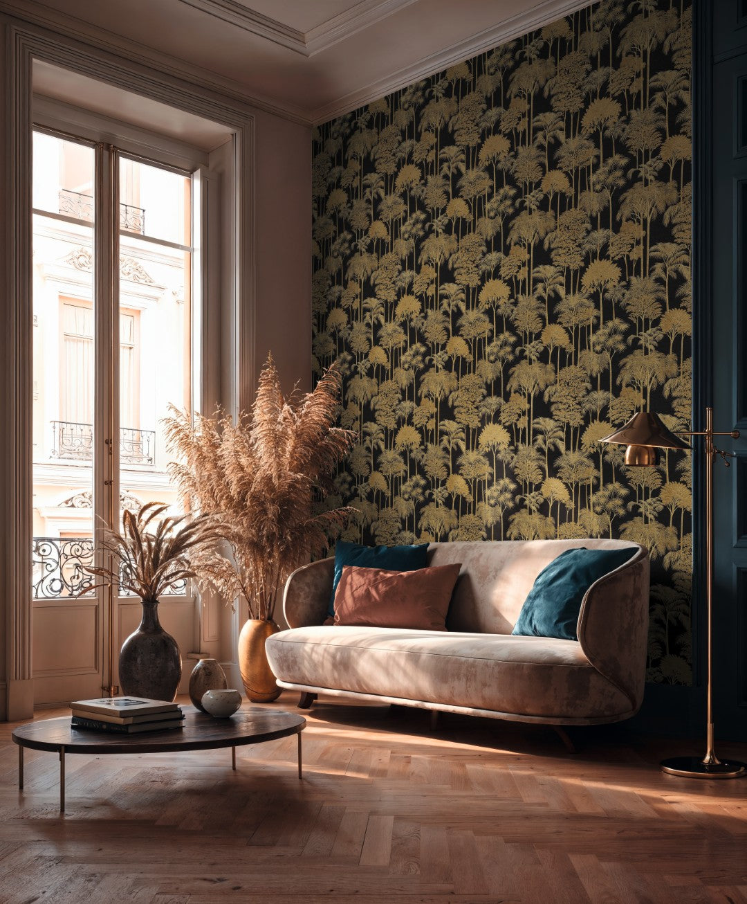 Palm Forest Black & Gold Cuba II Wallpaper by A S Creation — roomshot 3