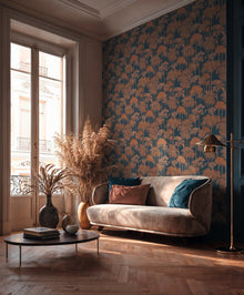 Palm Forest Terracotta & Navy Cuba II Wallpaper by A S Creation — roomshot 1