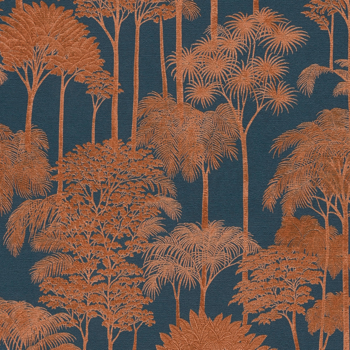 Palm Forest Terracotta & Navy Cuba II Wallpaper by A S Creation — flat