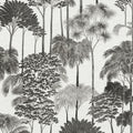Palm Forest Charcoal Cuba II Wallpaper by A S Creation