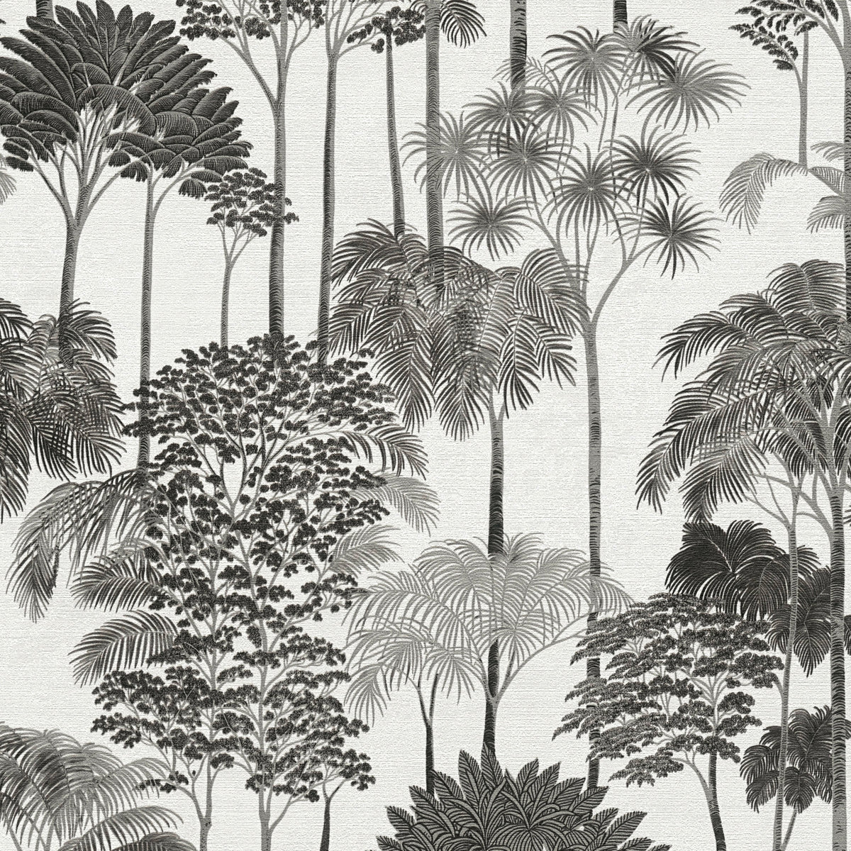 Palm Forest Charcoal Cuba II Wallpaper by A S Creation — flat
