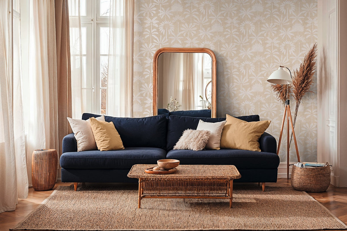 Fan Palm Natural Cuba II Wallpaper by A S Creation — roomshot 1